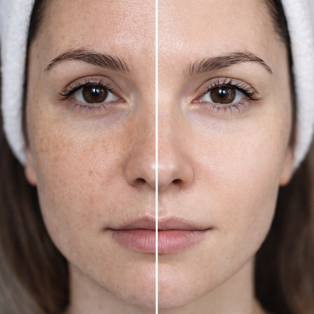 До и после пилинга